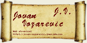 Jovan Vozarević vizit kartica
